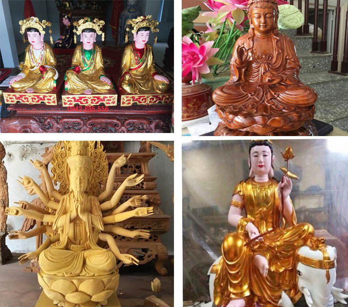 Một số mẫu tượng Phật, tượng Mẫu được đúc tại làng Sơn Đồng